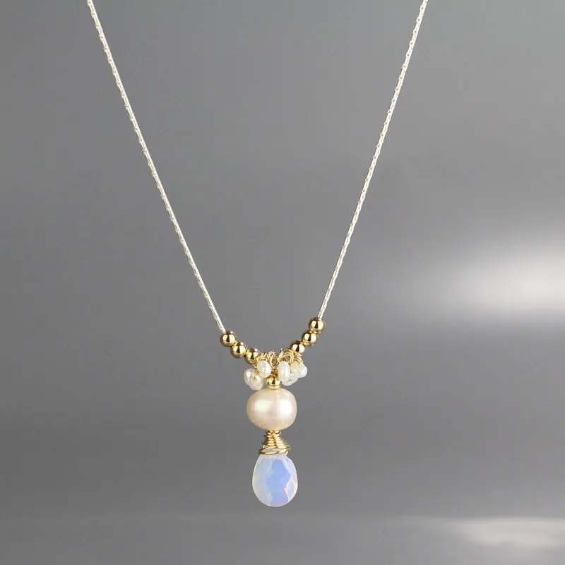 Pearl Opalite Drop Necklace
