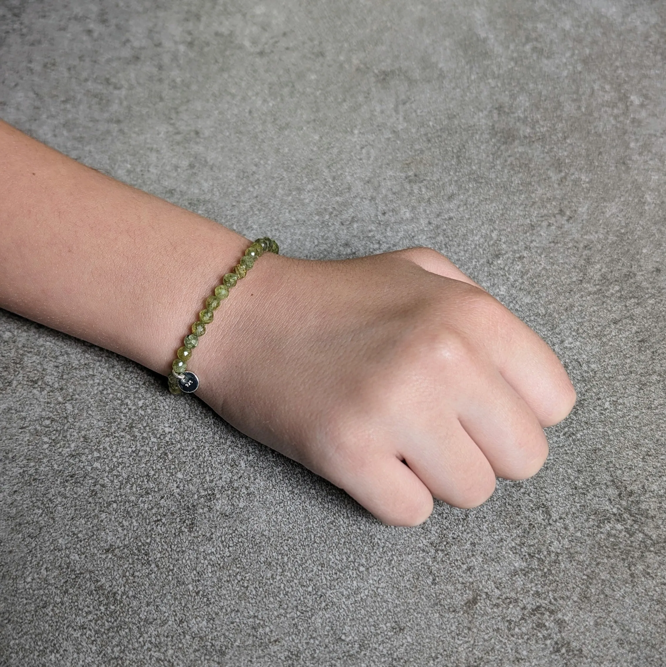 Peridot Children's Gemstone Bracelet - 4mm Faceted