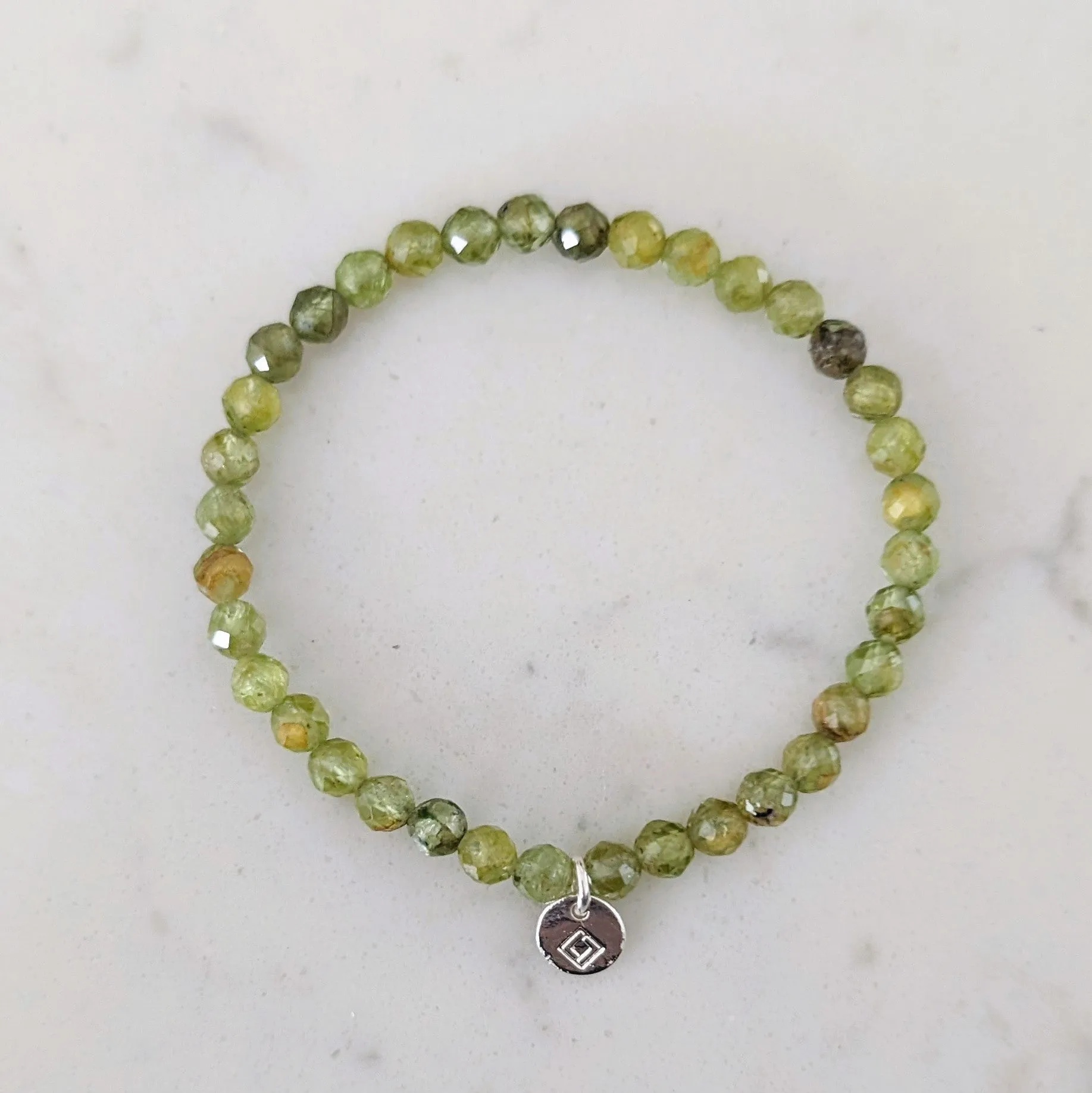 Peridot Children's Gemstone Bracelet - 4mm Faceted