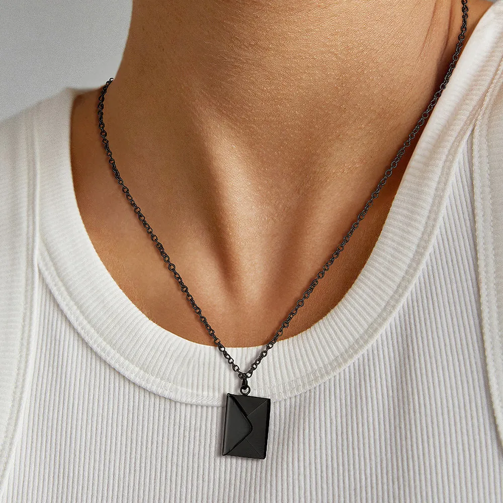 Personalized Envelope Picture Locket Necklaces Gifts for Couple Family Friend