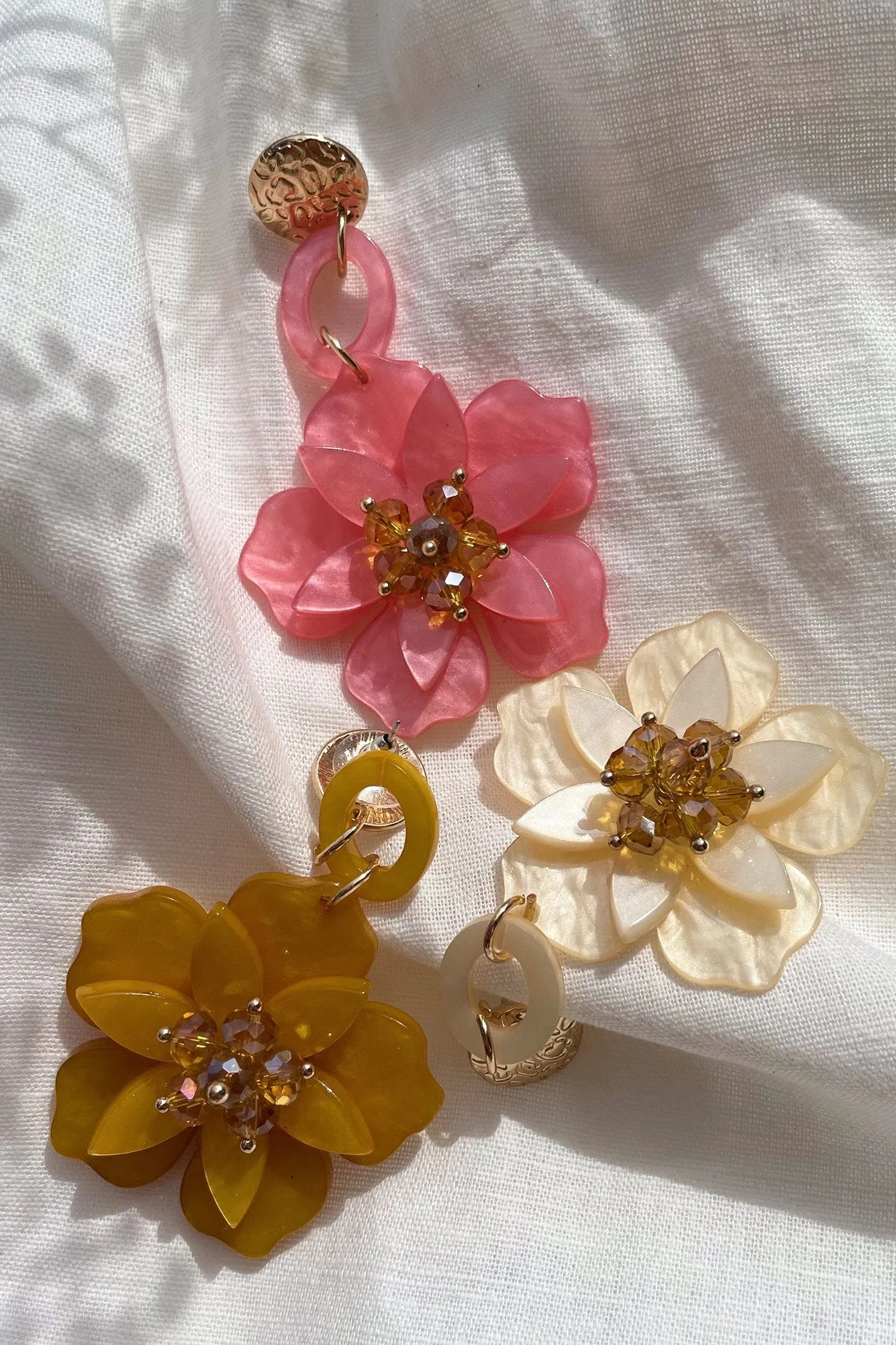 Petra Ivory Flower Drop Earrings
