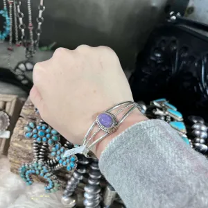 Purple Charoite Genuine Cuff Bracelet.