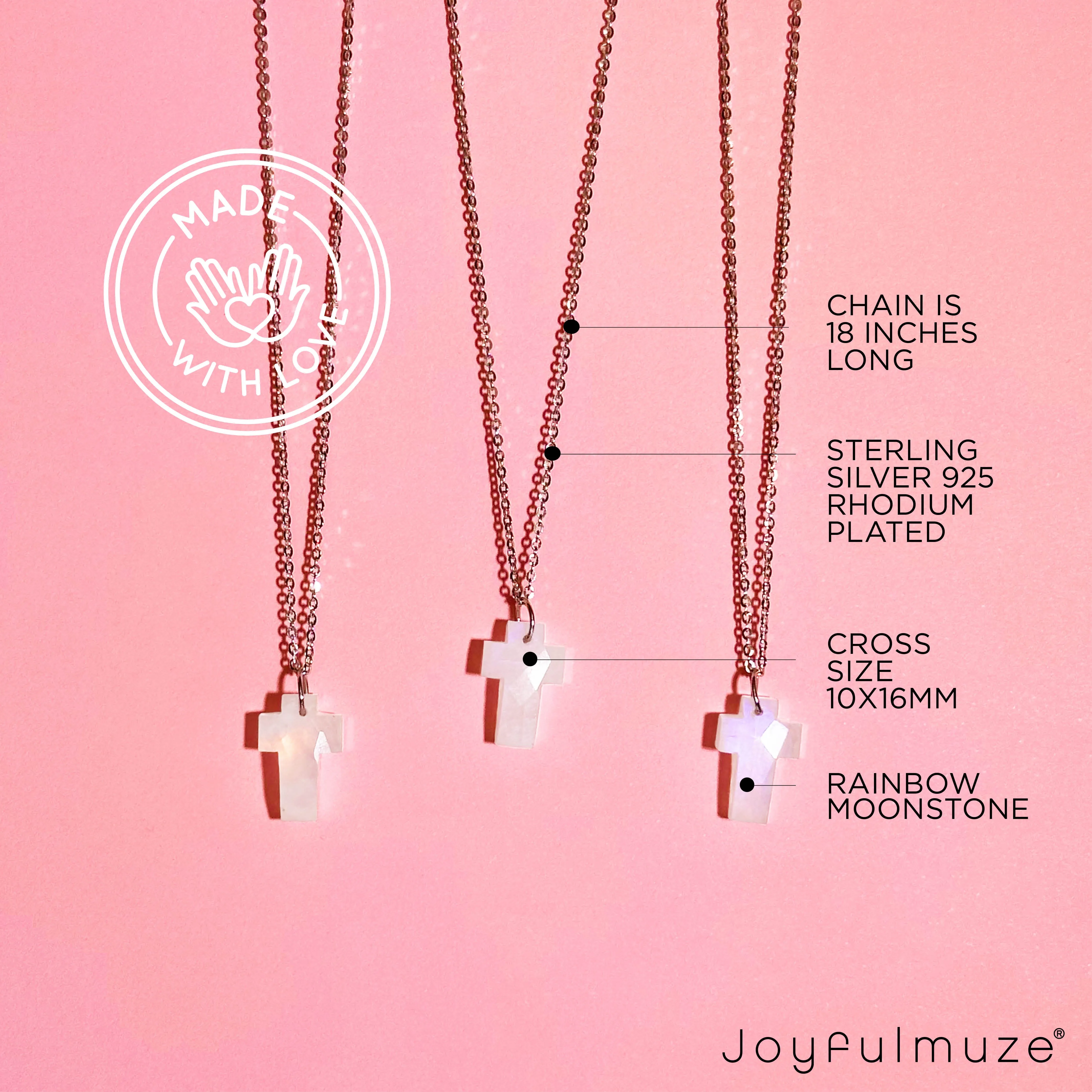 Rainbow Moonstone Cross