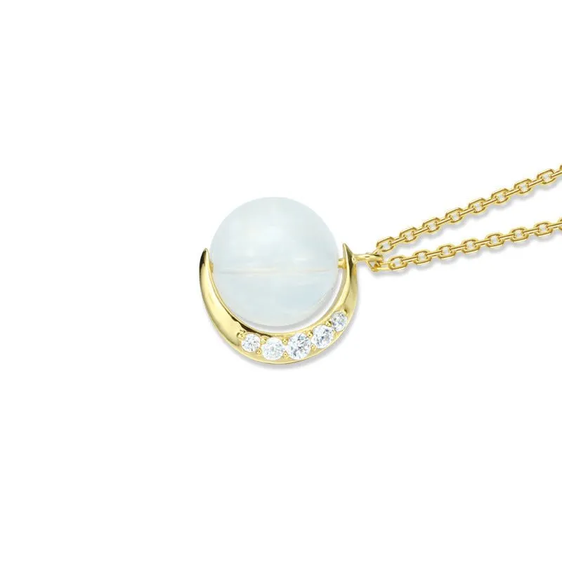 Retro Style Moonstone Necklace