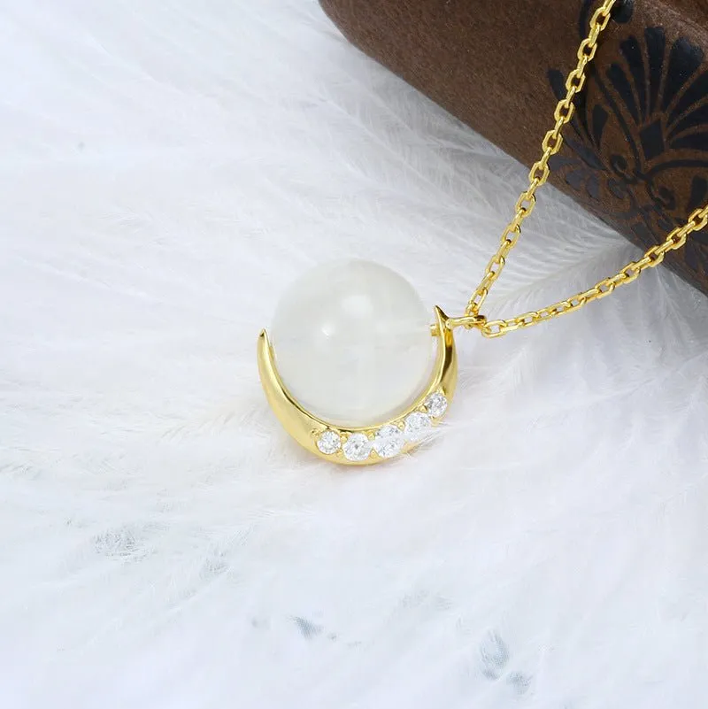 Retro Style Moonstone Necklace