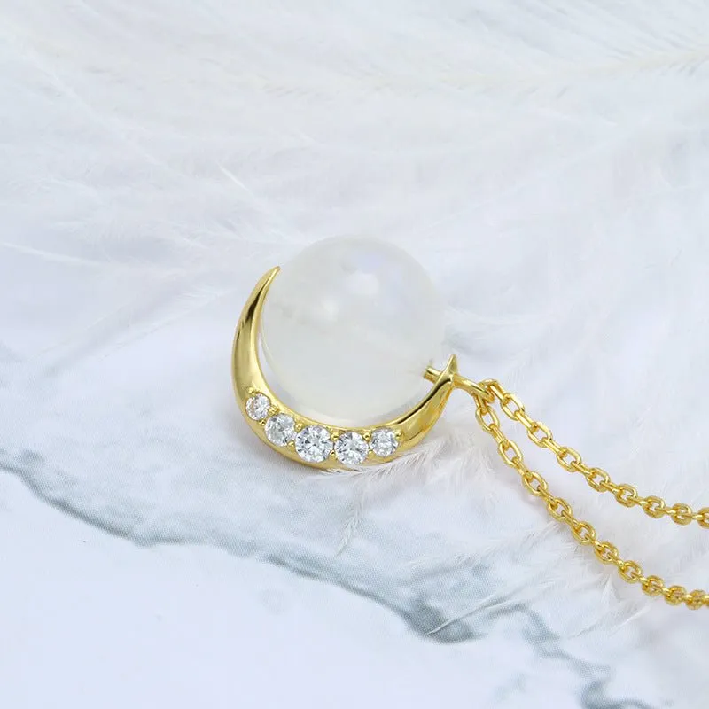 Retro Style Moonstone Necklace