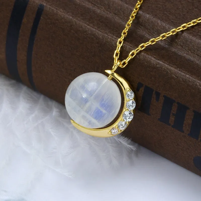 Retro Style Moonstone Necklace