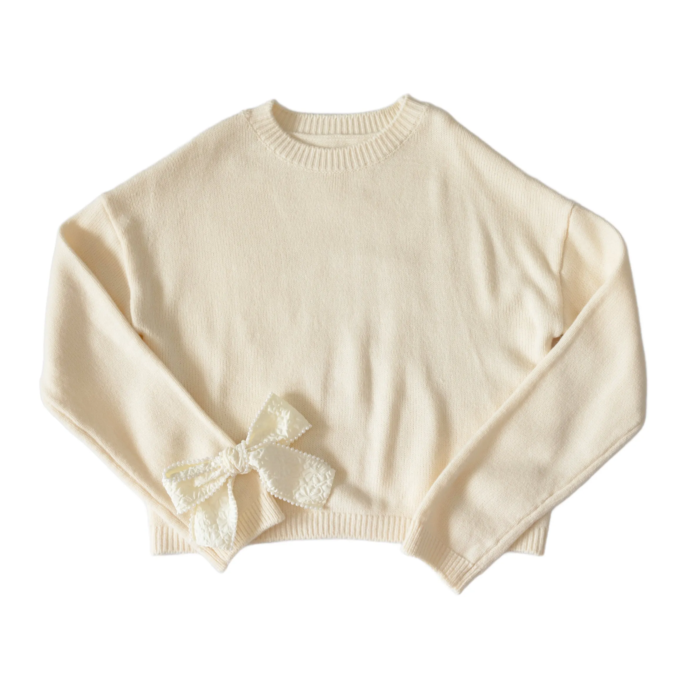Ribbon Bow - Cream Brocade