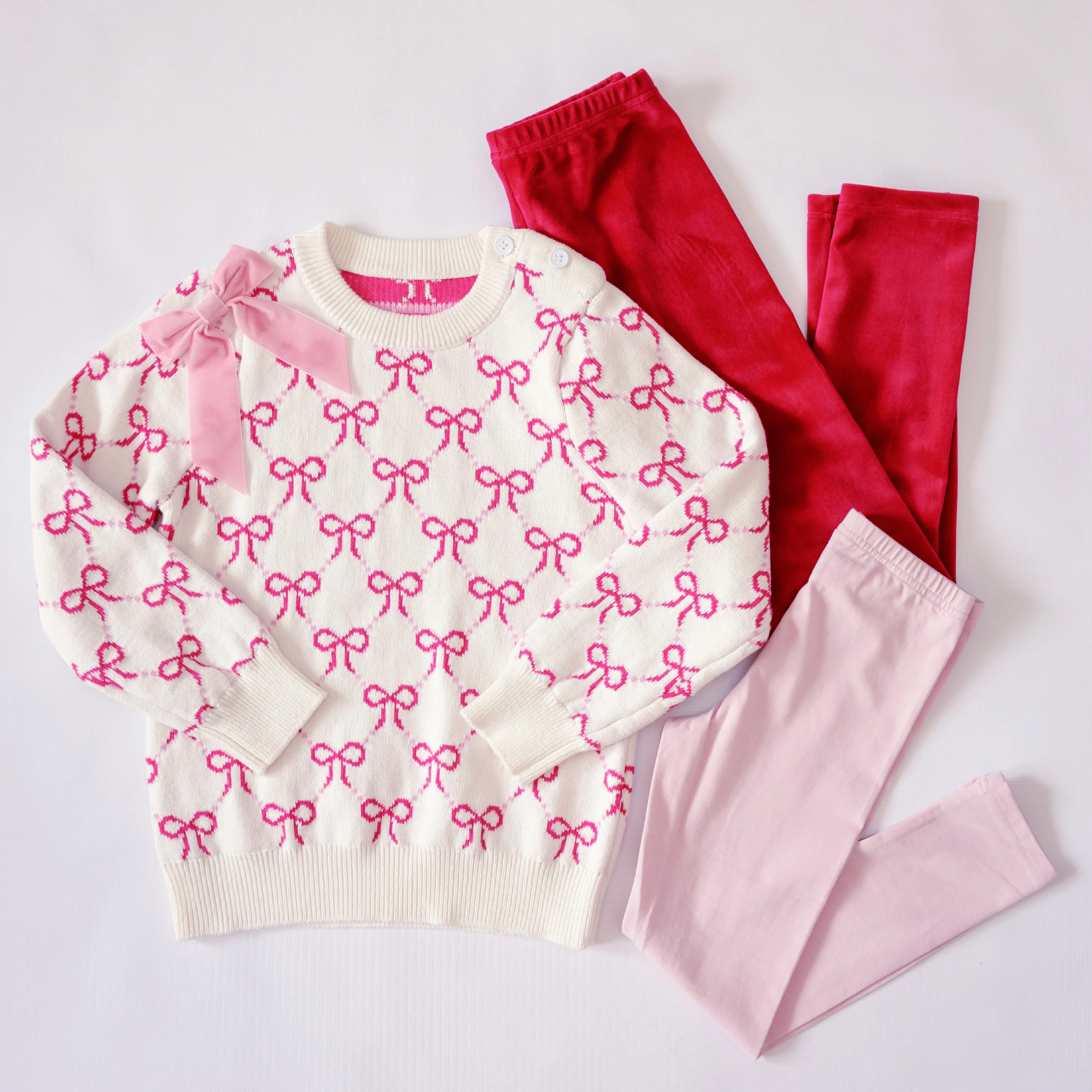 Ribbon Bow - Light Pink Velvet