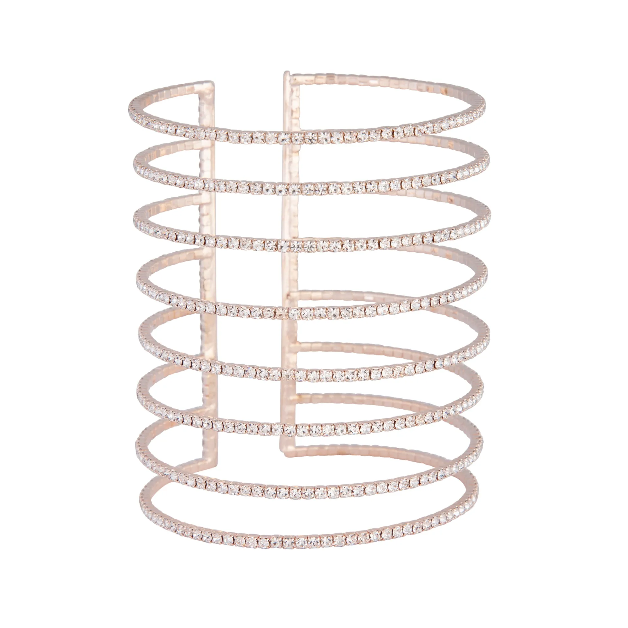 Rose Gold Cupchain Mosaic Cuff Bracelet