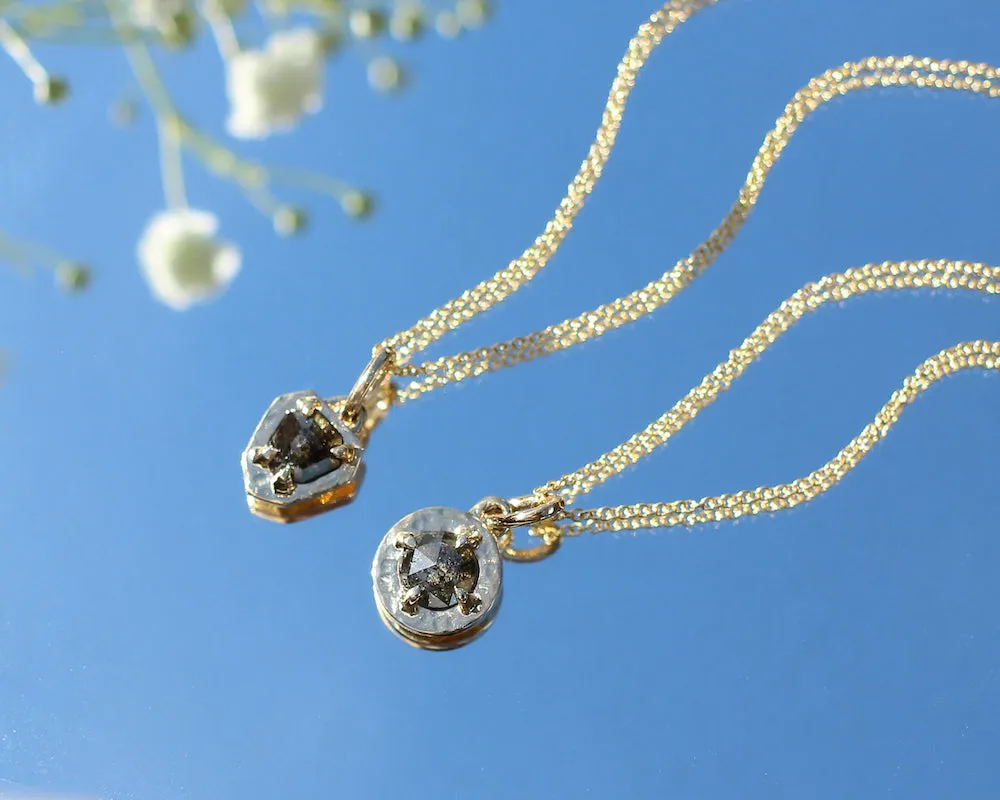 Round Rustic Diamond Pendant