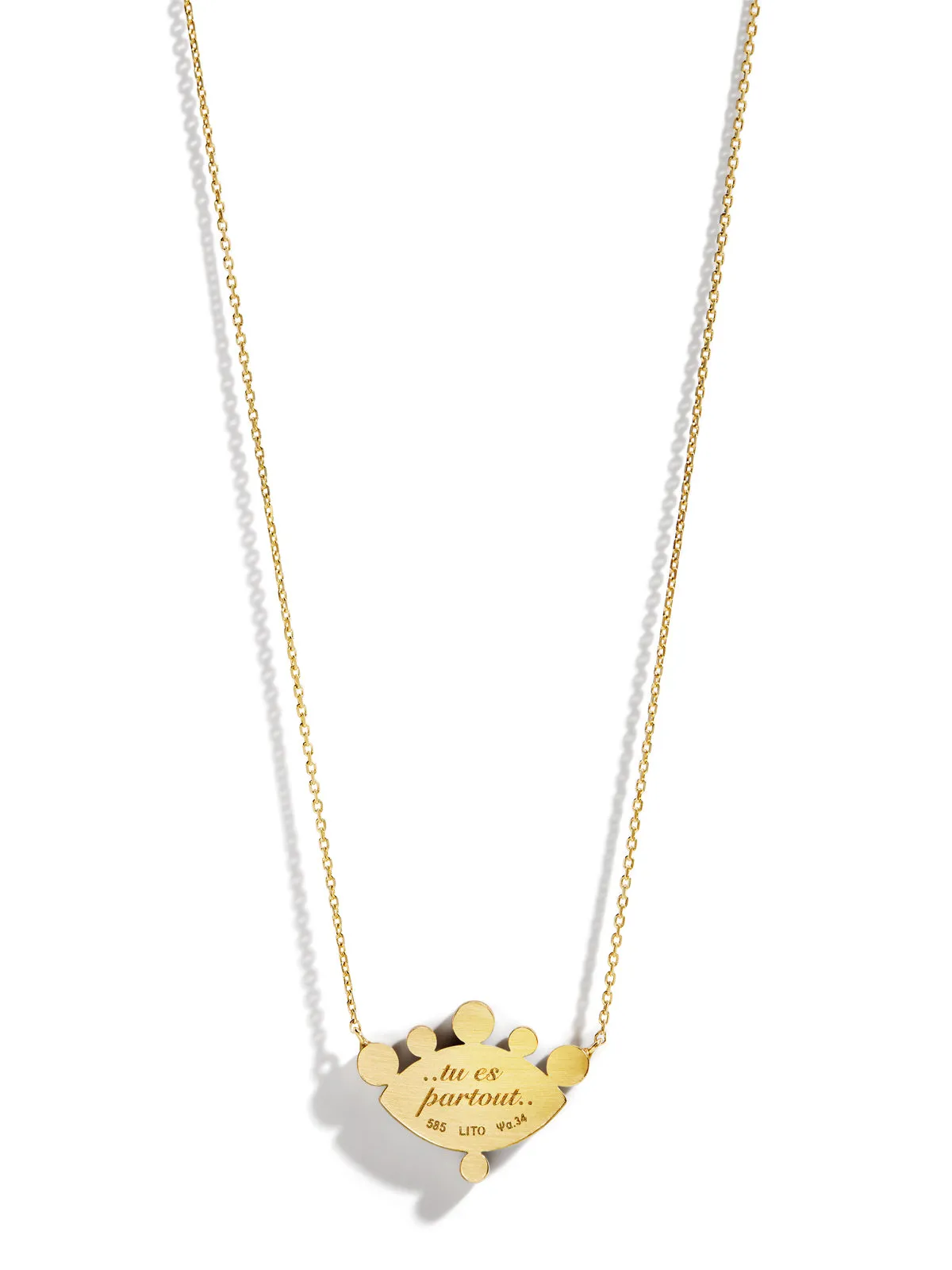 Russe Petit Vert Diamond and Enamel Eye Yellow Gold Necklace