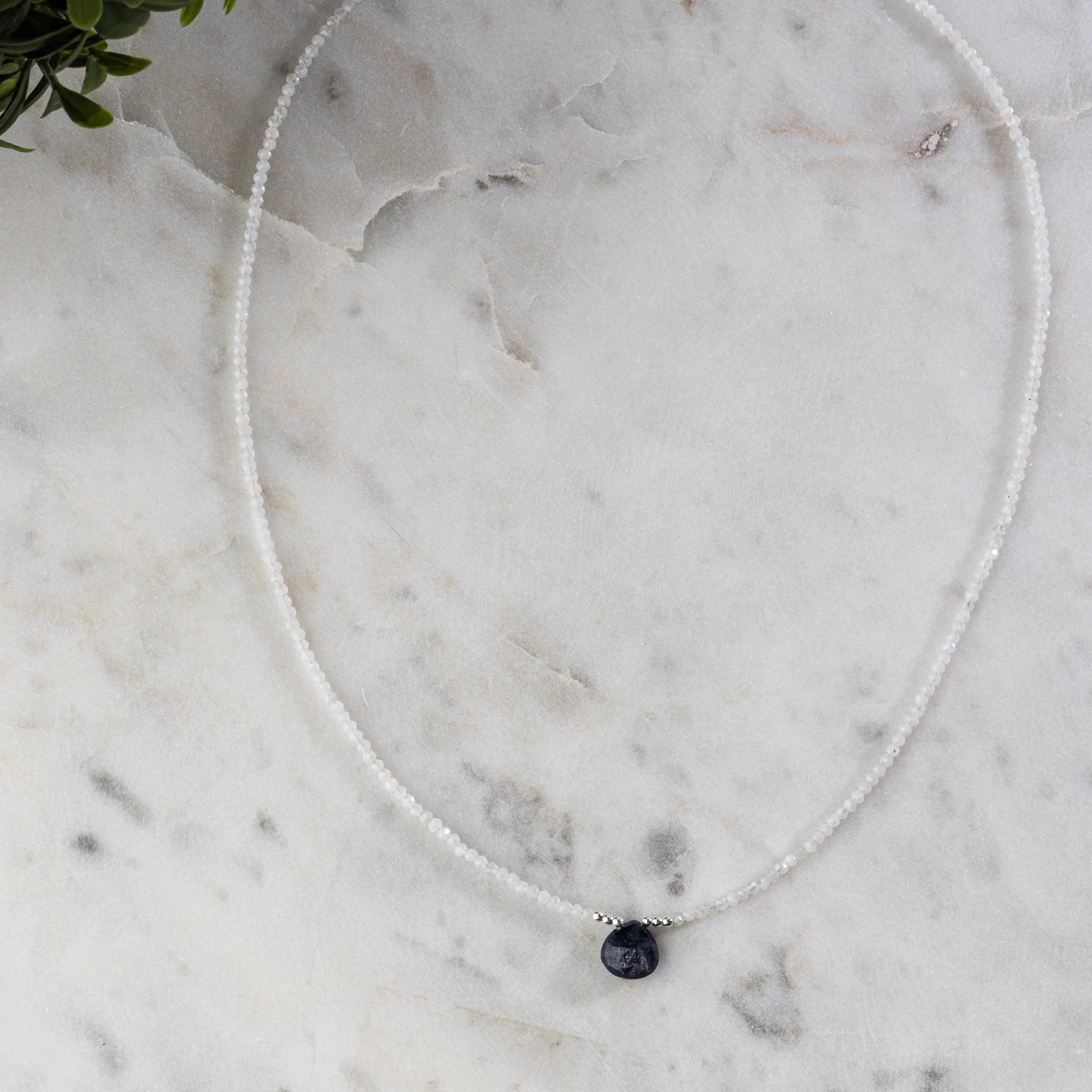 Sapphire Tear of Wisdom with Magical Moonstone Signature Necklace