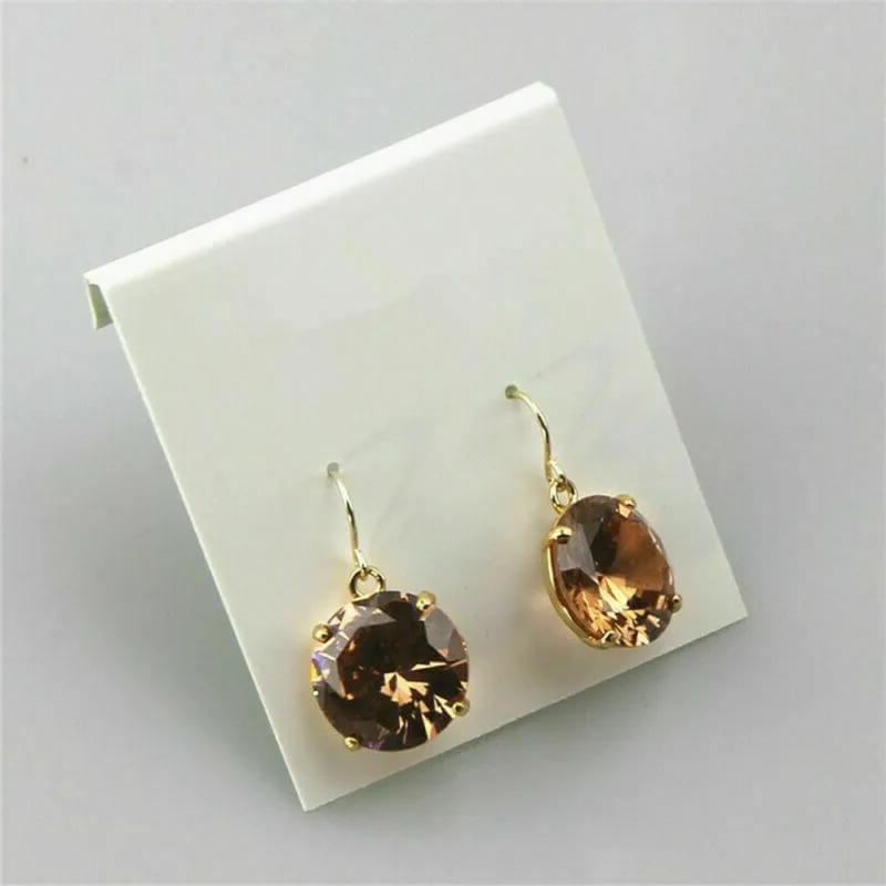 Show-Stopping Oversized Round-Cut Gemstone Earrings