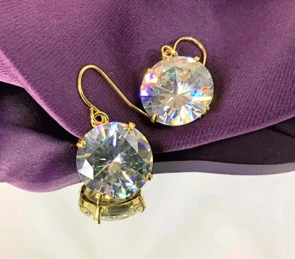 Show-Stopping Oversized Round-Cut Gemstone Earrings