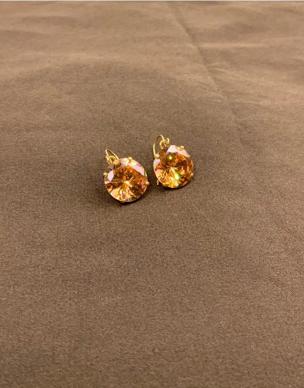 Show-Stopping Oversized Round-Cut Gemstone Earrings