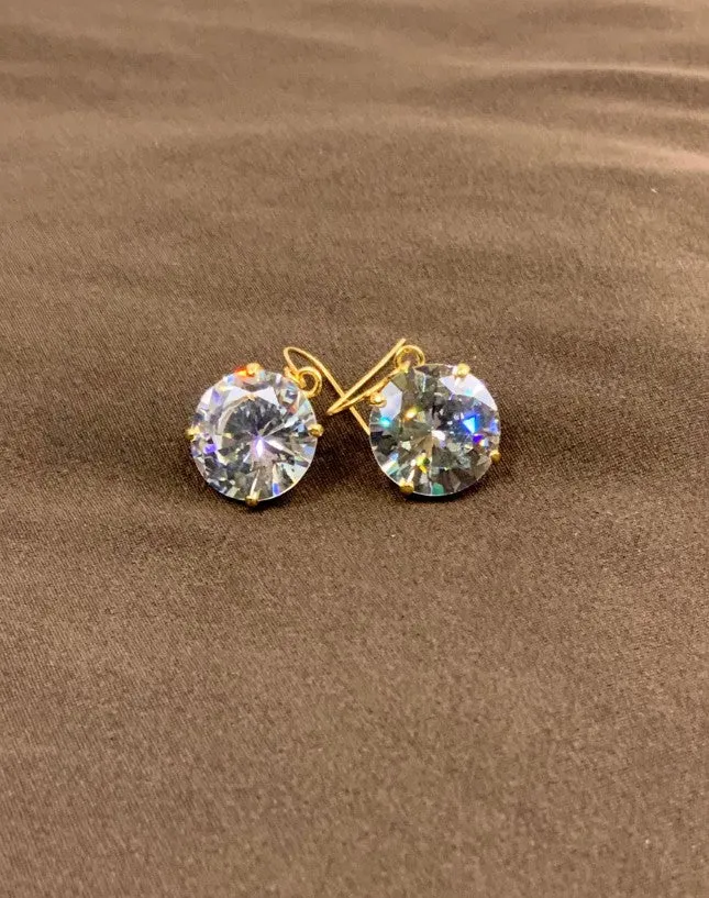 Show-Stopping Oversized Round-Cut Gemstone Earrings