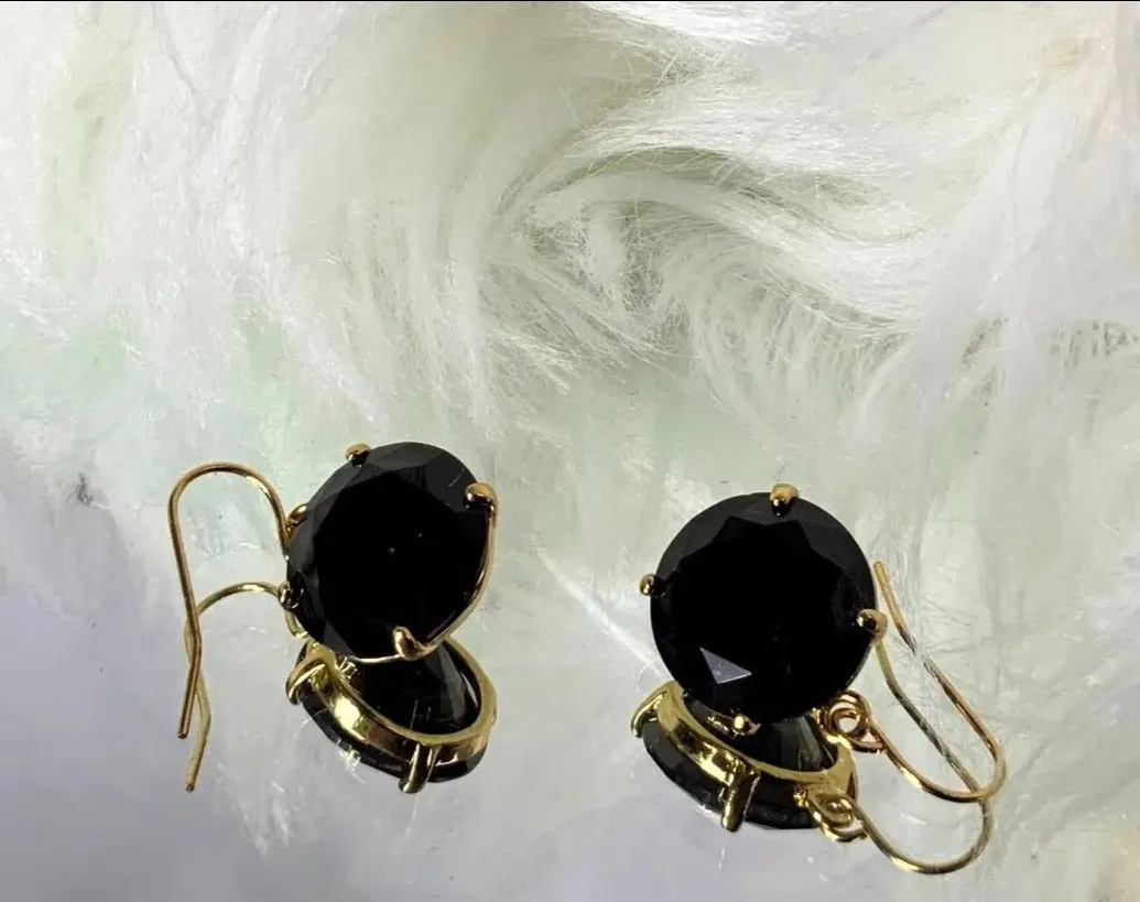 Show-Stopping Oversized Round-Cut Gemstone Earrings