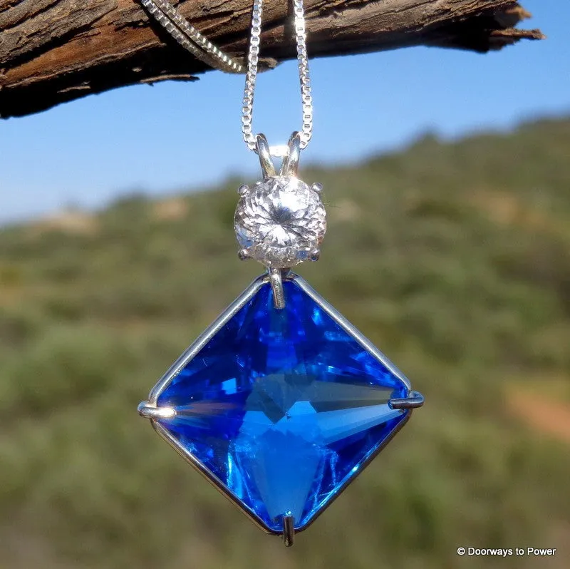 Siberian Blue Quartz & Topaz Magician Stone Pendant