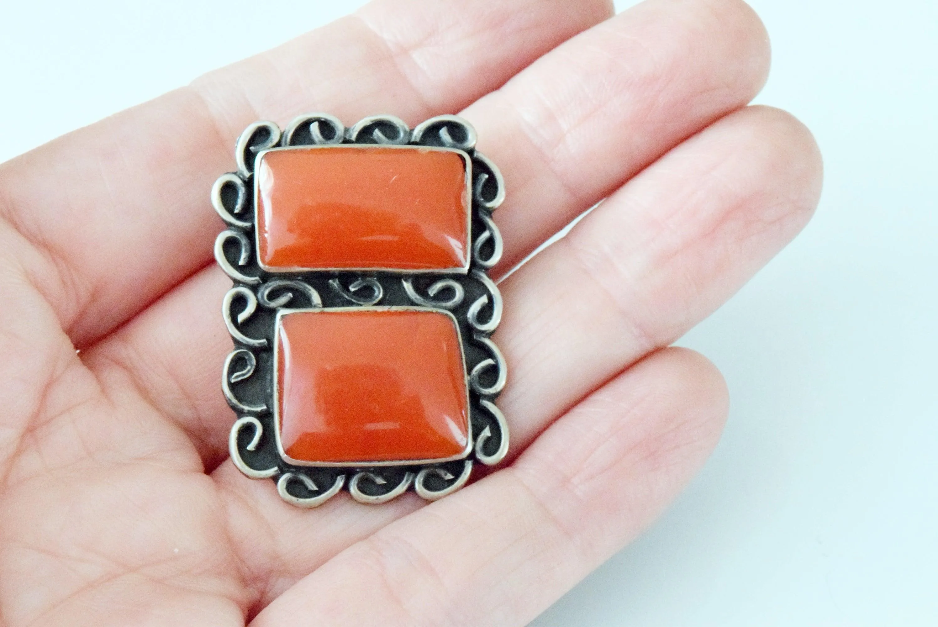 Silver and Carnelian Egyptian Pendant