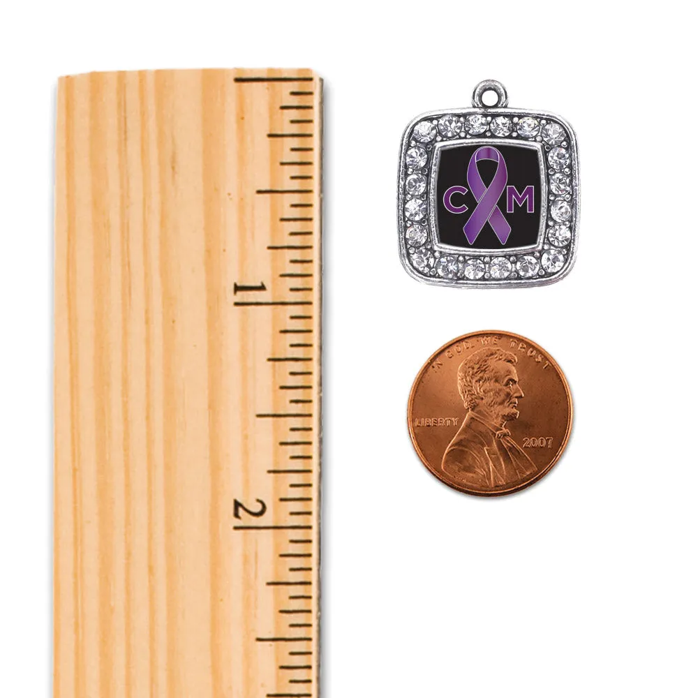 Silver Chiari Malformation Support Square Charm Toggle Bracelet
