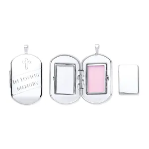 Silver Cremation Dog Tag Style Locket