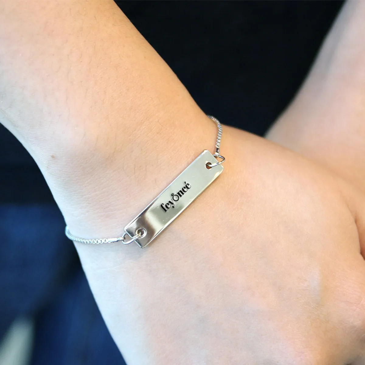 Silver Feyoncé Adjustable Bar Bracelet