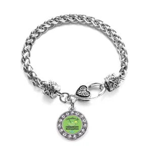 Silver I'd Rather Be Drinking Margaritas Circle Charm Braided Bracelet
