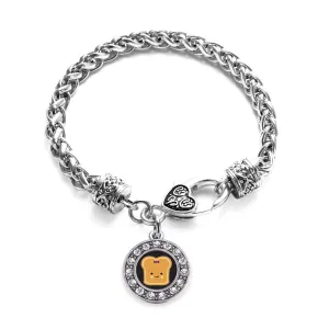 Silver Peanut Butter Circle Charm Braided Bracelet