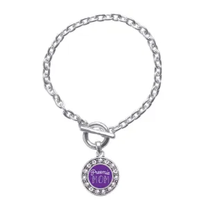 Silver Preemie Mom Circle Charm Toggle Bracelet
