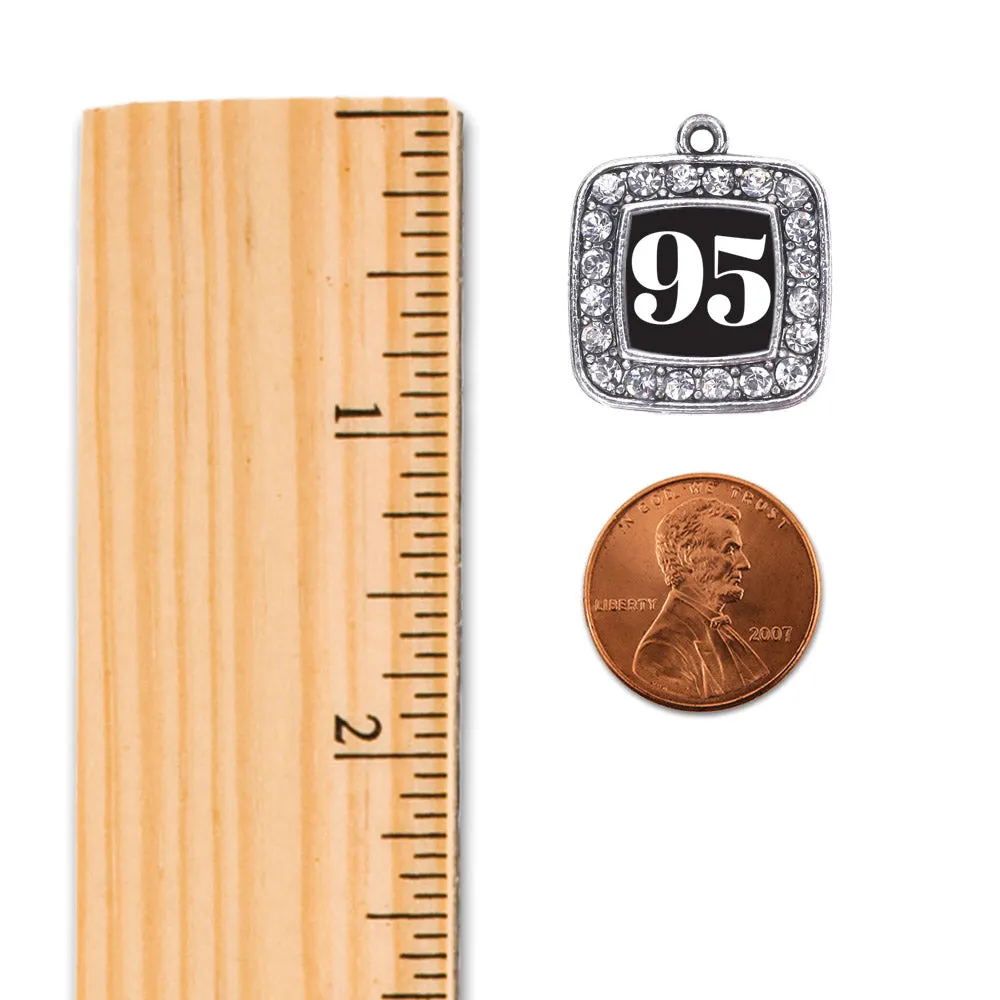 Silver Sport Number 95 Square Charm Toggle Bracelet