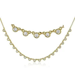 Simon G. 18K Yellow Gold Milgrain Bezel Diamond Choker Necklace