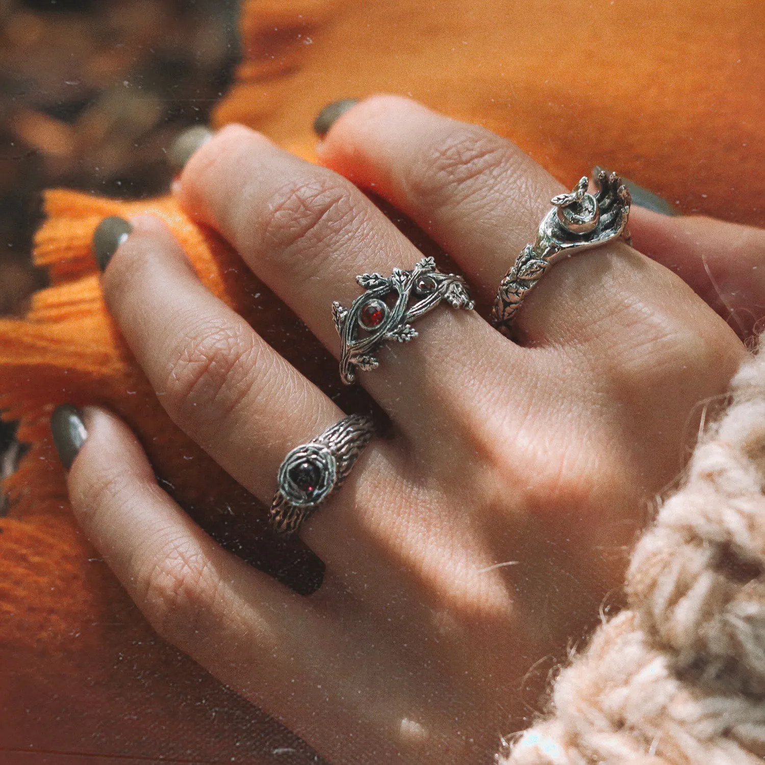 Sisu Tree Garnet Boho Ring | Talent Scout Winner