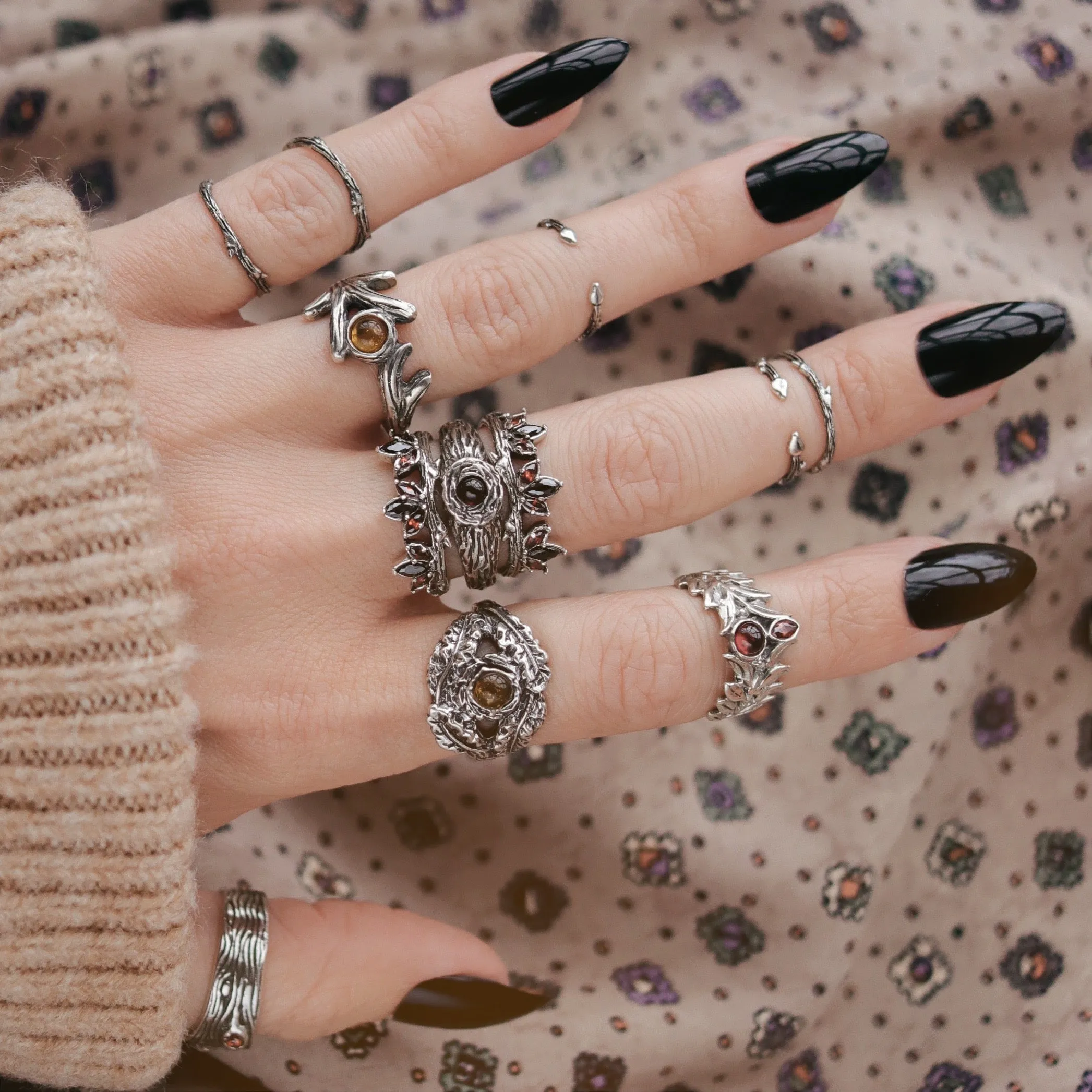 Sisu Tree Garnet Boho Ring | Talent Scout Winner