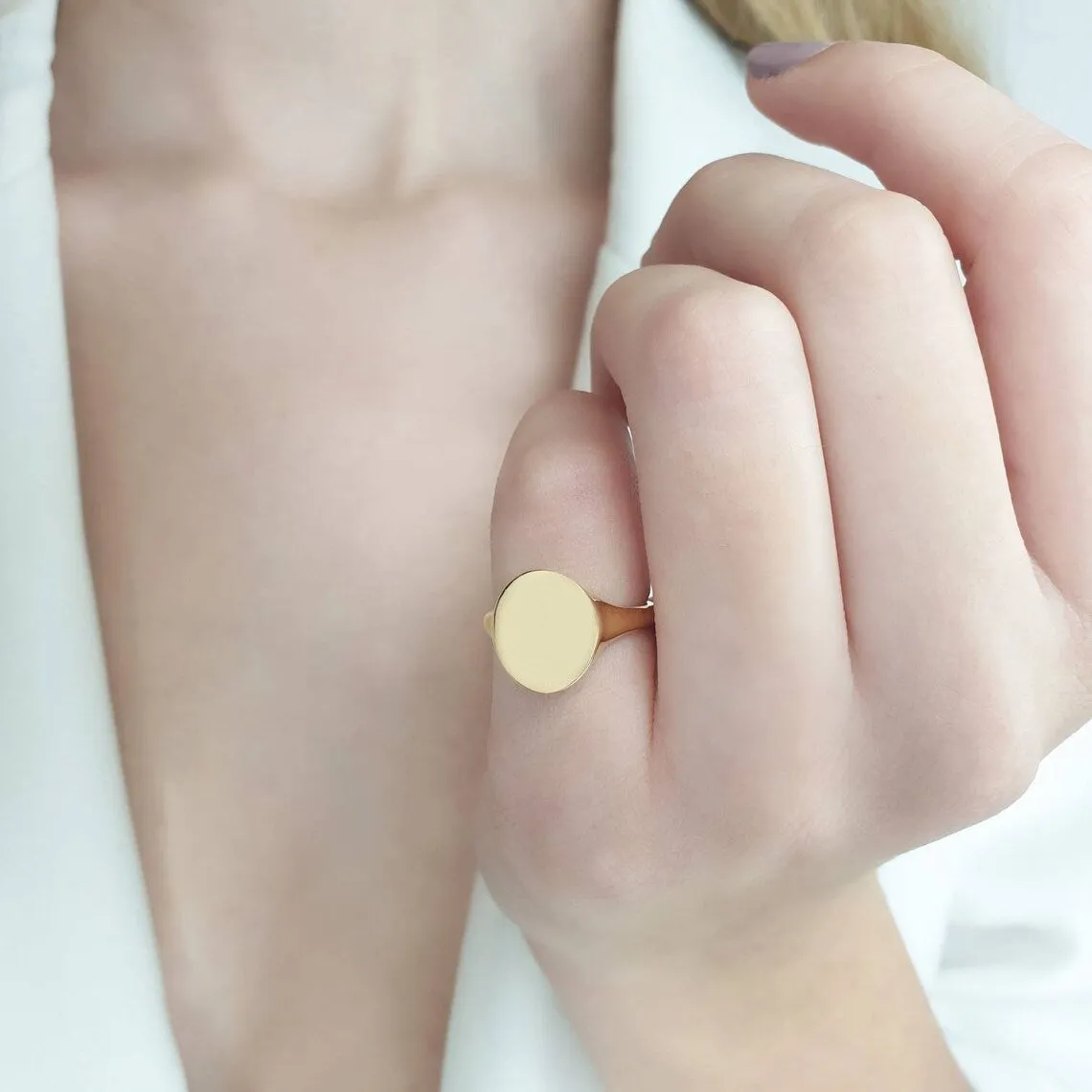 Solid Gold Personalized Signet Ring
