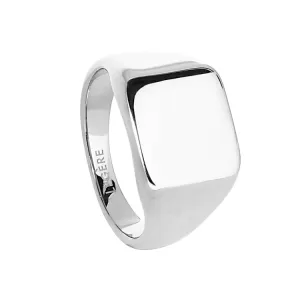 Stainless Steel Square Signet Ring  - Size 10