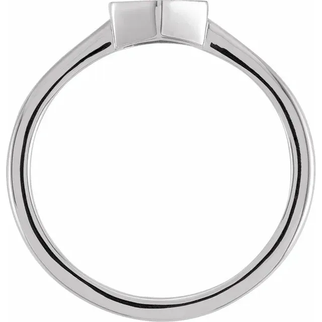 Sterling Silver 9.5x8 mm Geometric Signet Ring