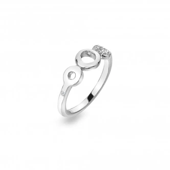 Sterling Silver White Topaz Balance Ring DR243