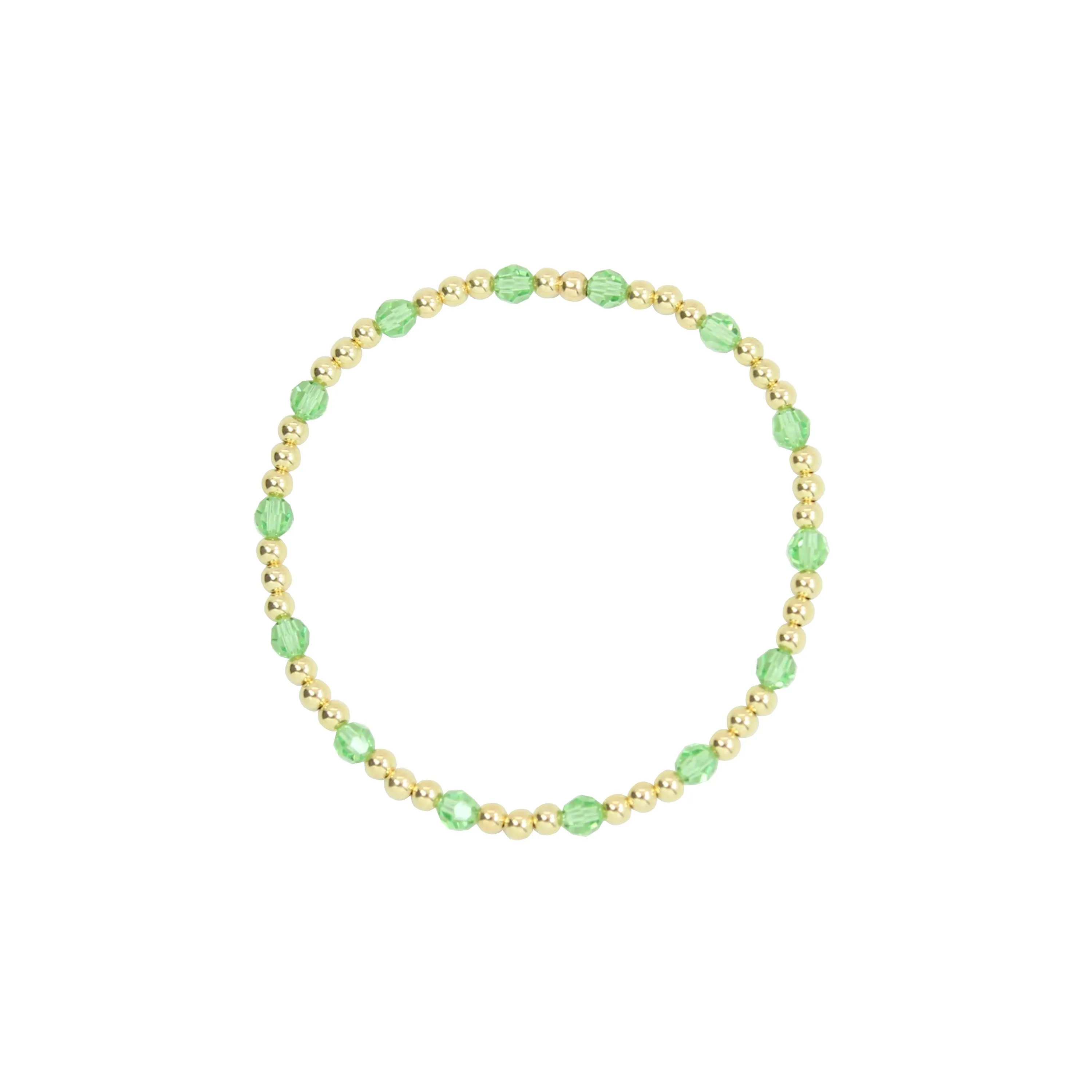 Stretchy August Birthstone Adult Dotted Bracelet (3MM   4MM beads)