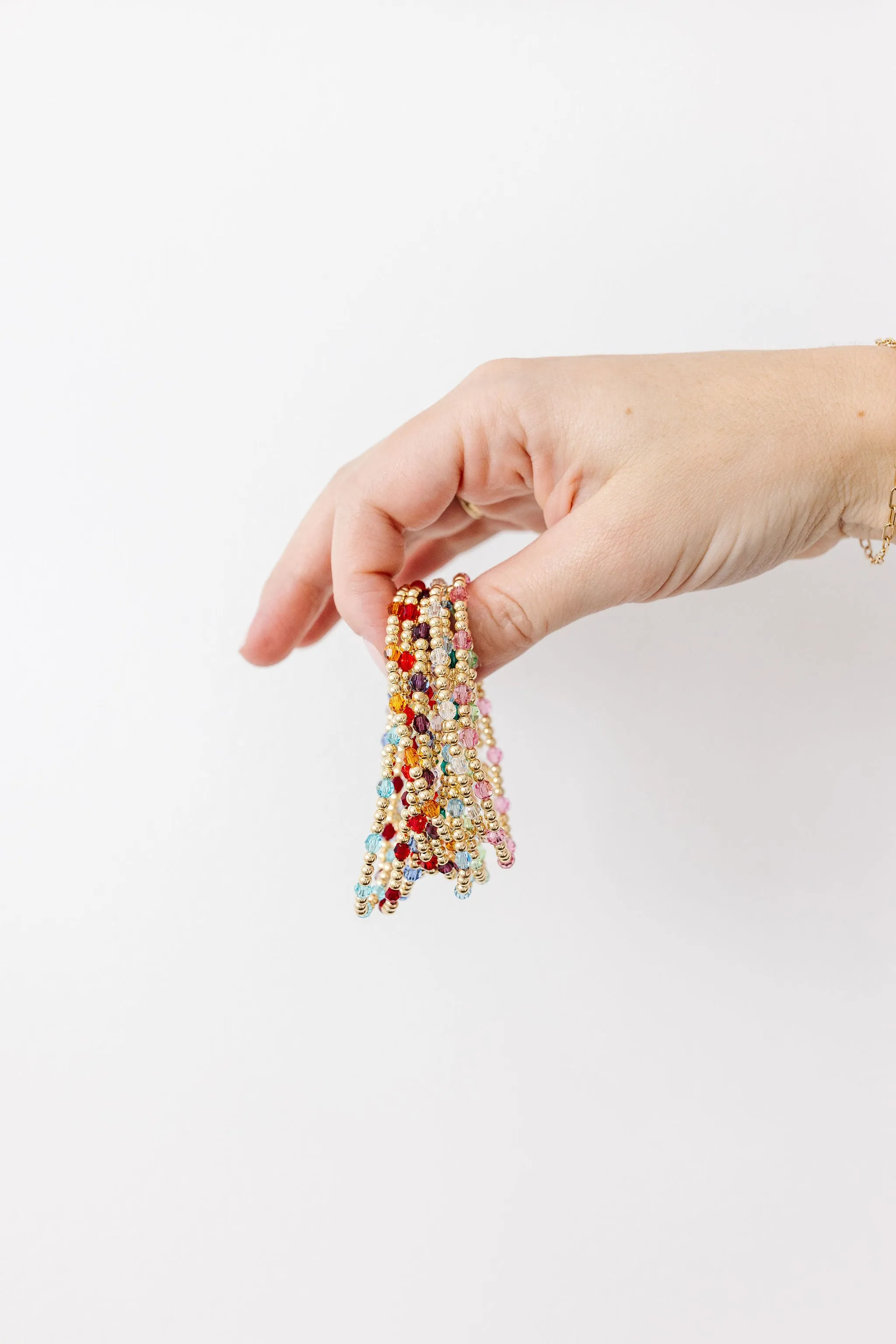 Stretchy August Birthstone Adult Dotted Bracelet (3MM   4MM beads)
