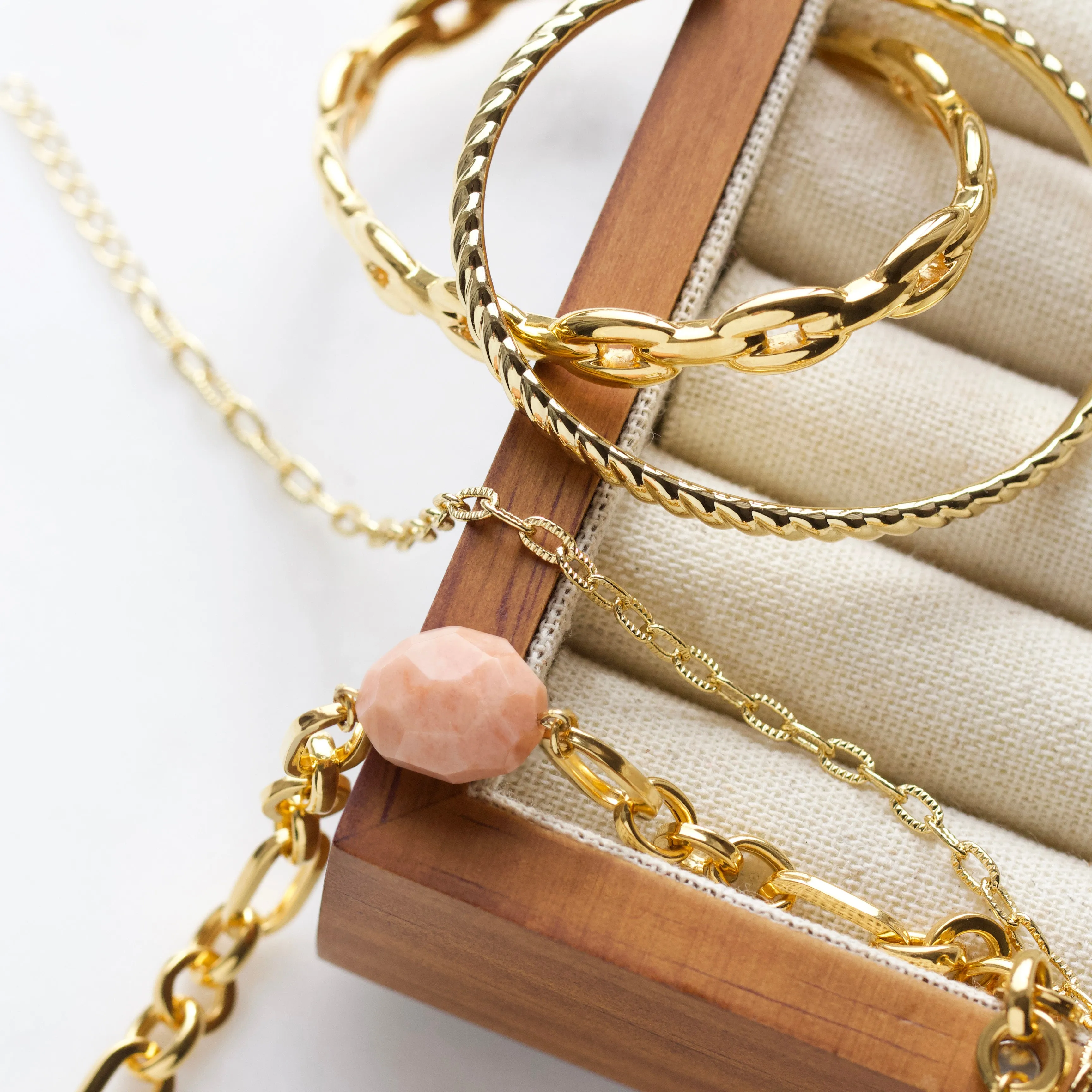Sunray Link Chain Bracelet & Twist Cuff Set