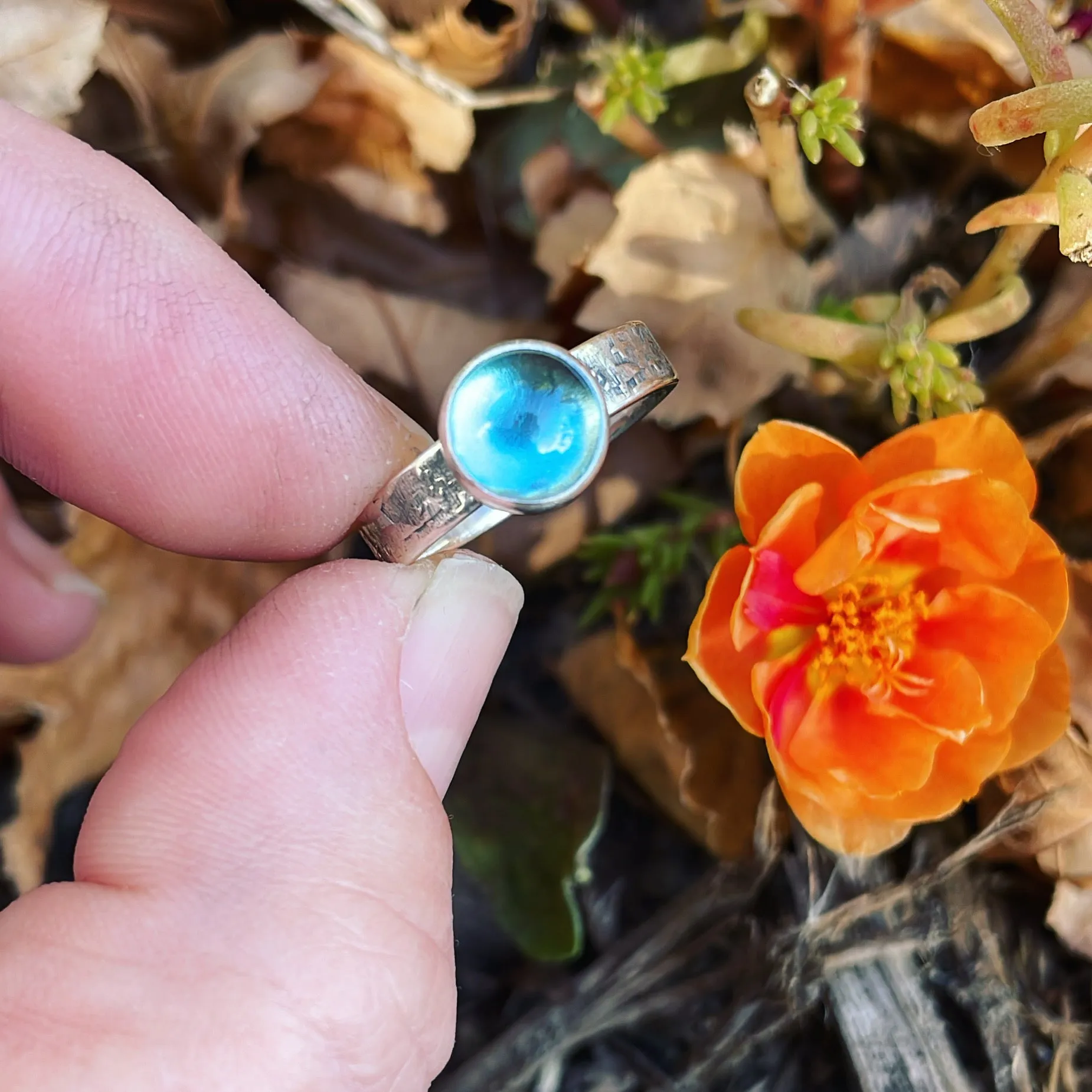 Swiss Blue Topaz and Sterling Silver Ring