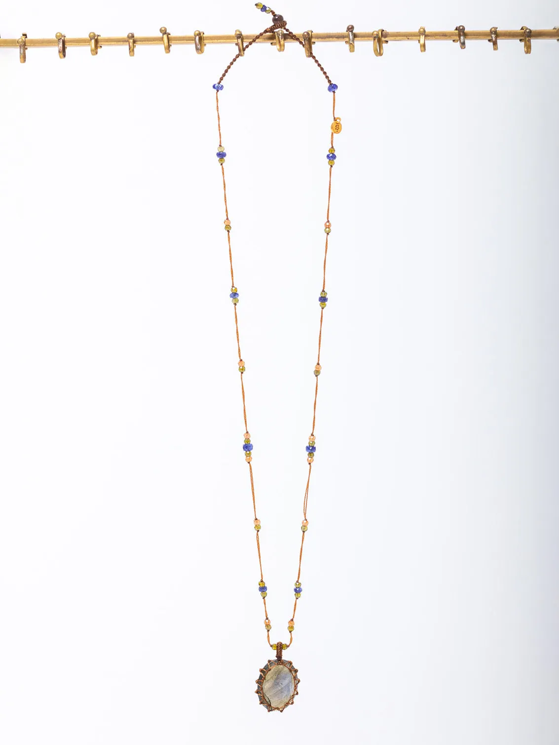 Tibetan Necklace - Labradorite Blue