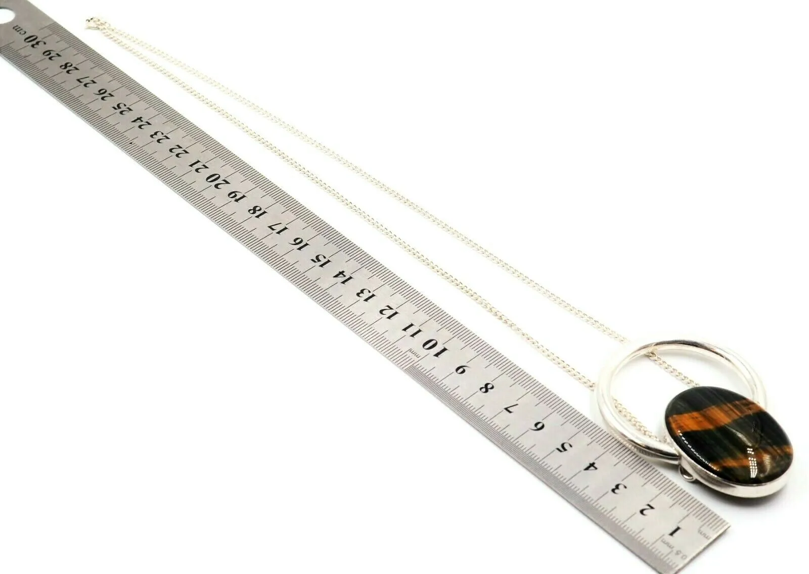 Tigers Eye 925 Sterling Silver Necklace - Fine Statement Jewellery