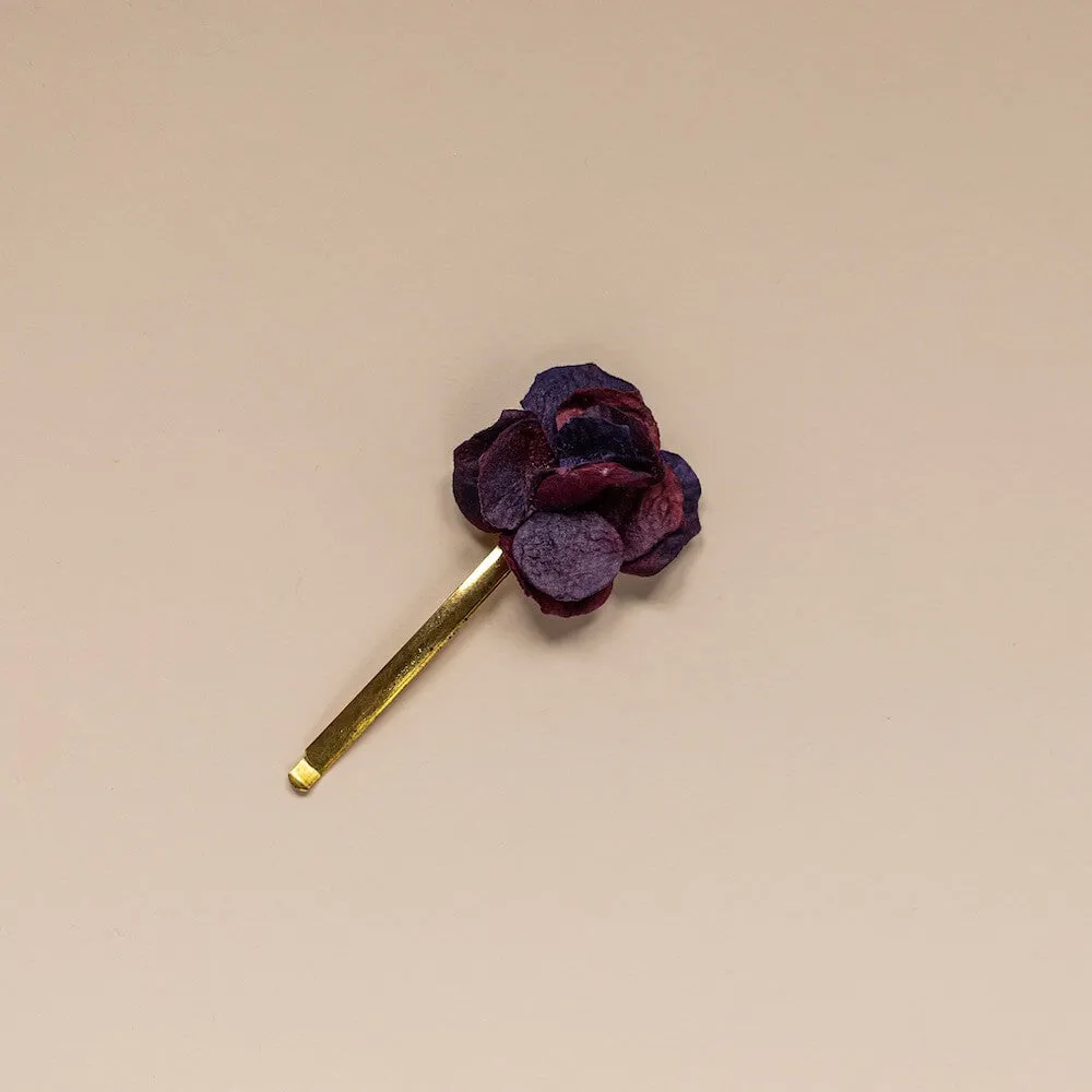 Trio de barrettes fleurs en papier violet