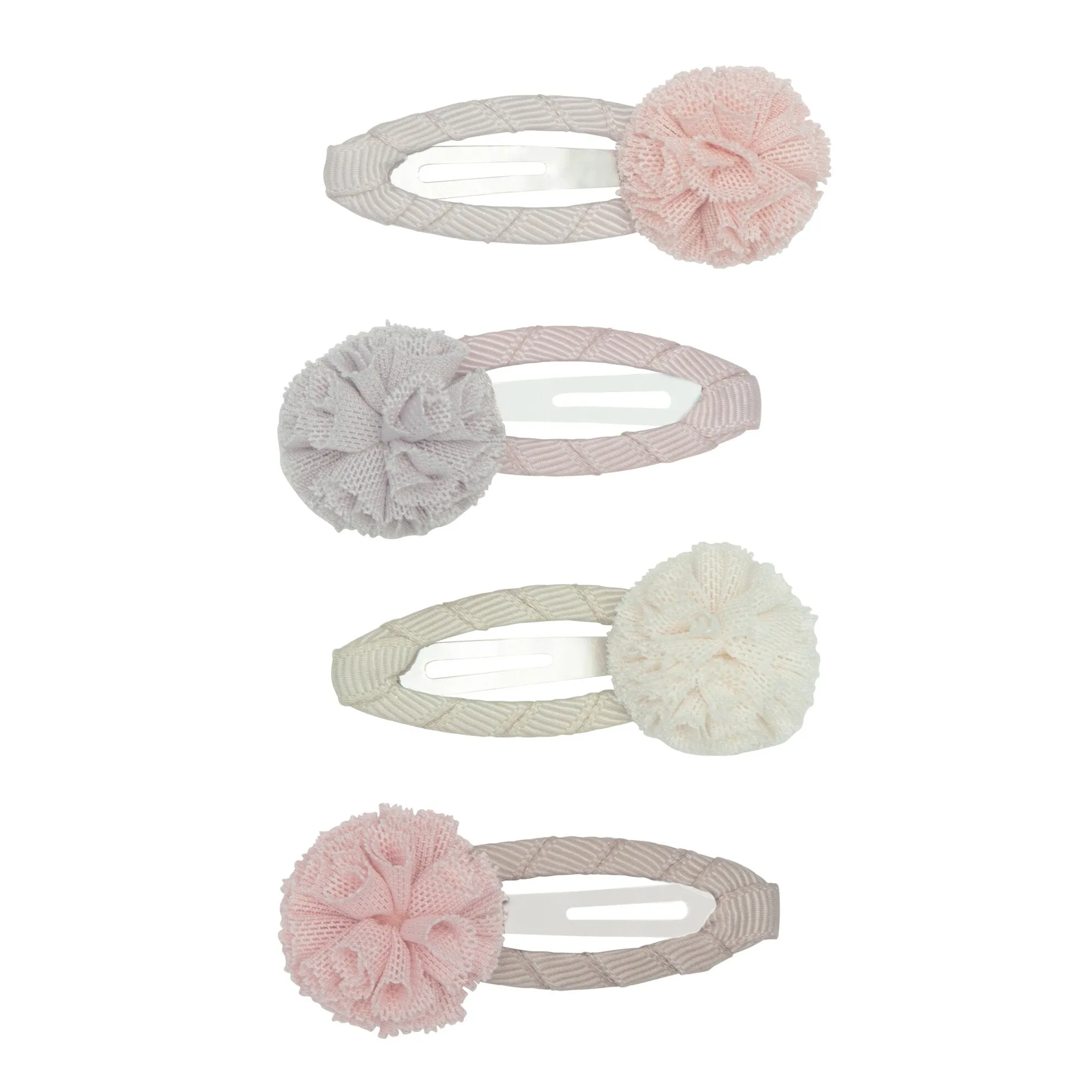 Tulle Pom Clic Clac Hair Clips