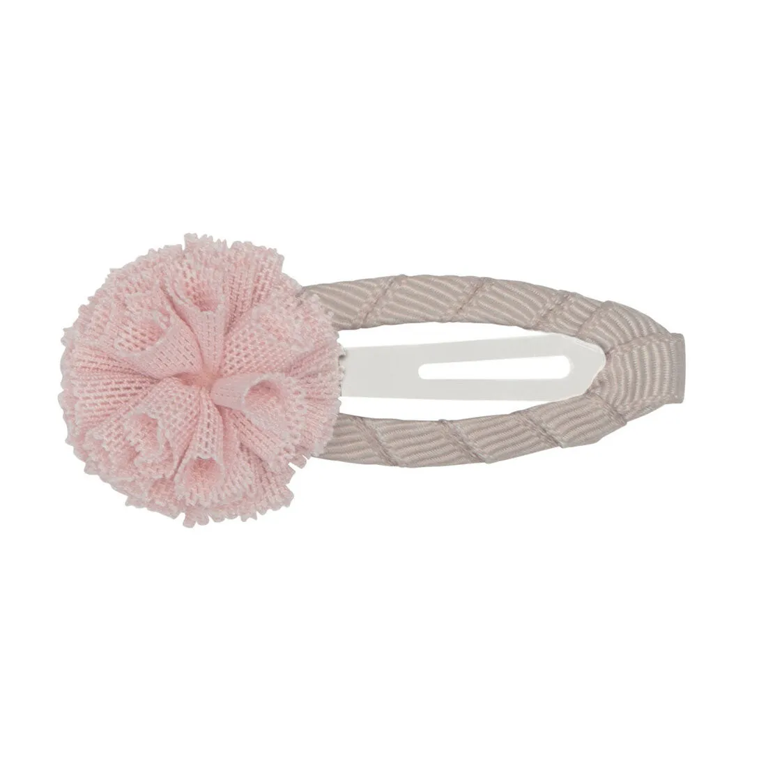 Tulle Pom Clic Clac Hair Clips