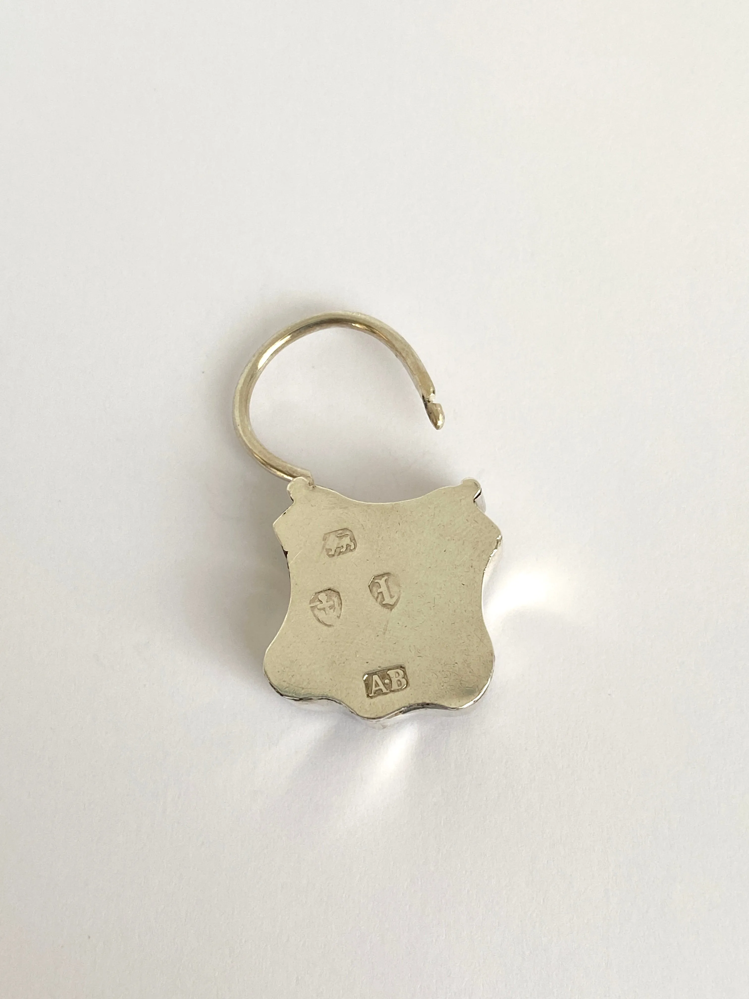 Victorian, Antique, Solid Silver Padlock clasp, Hallmarked, Silver, Birmingham, 1885