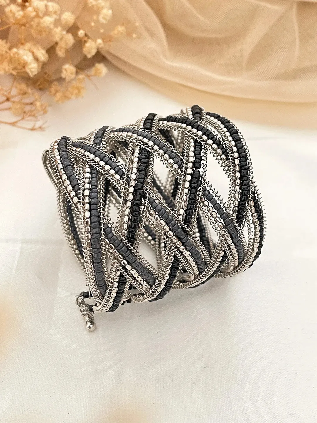 Vintage Beaded Cuff Bracelet