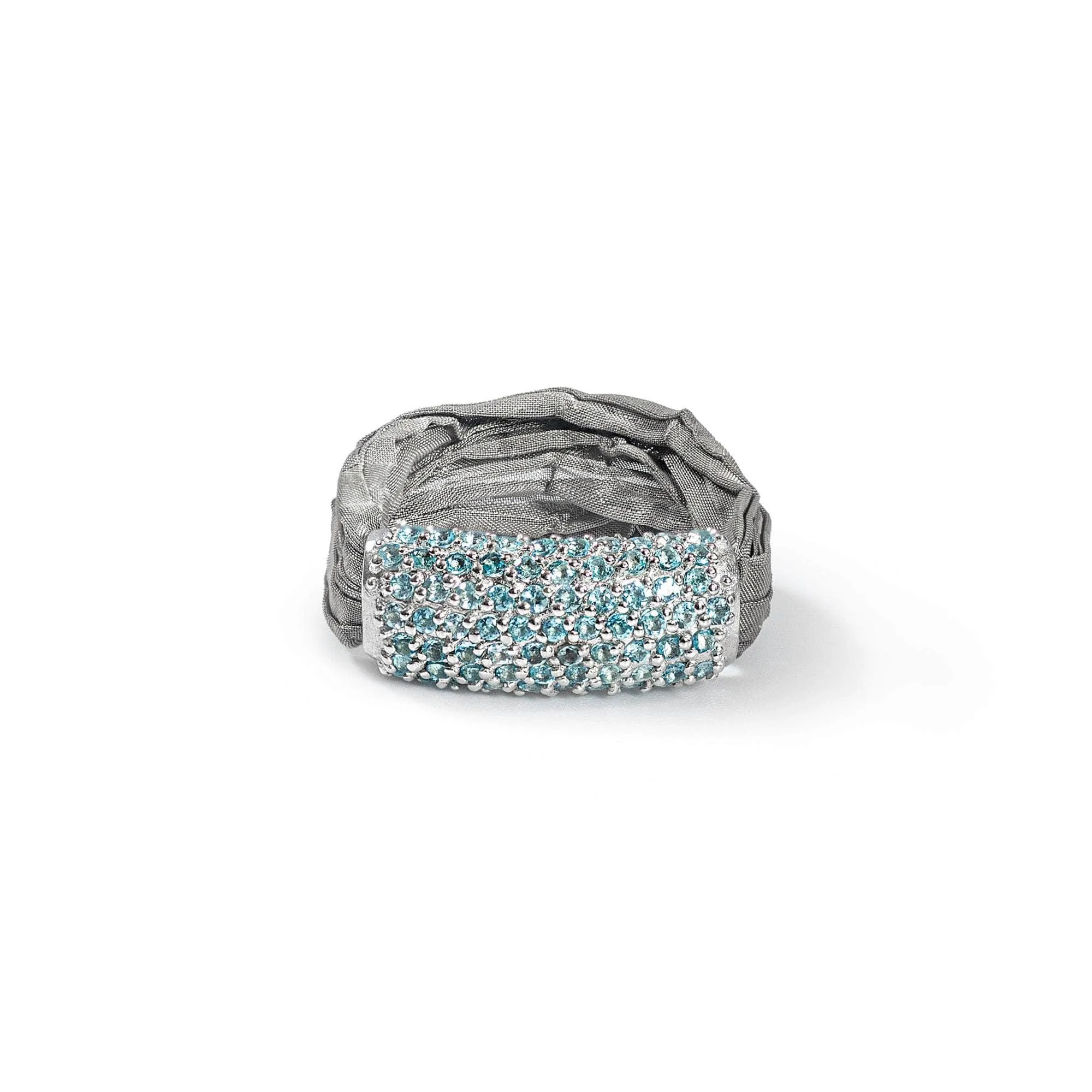 Wavelex Swiss Blue Topaz Ring (White Rhodium)